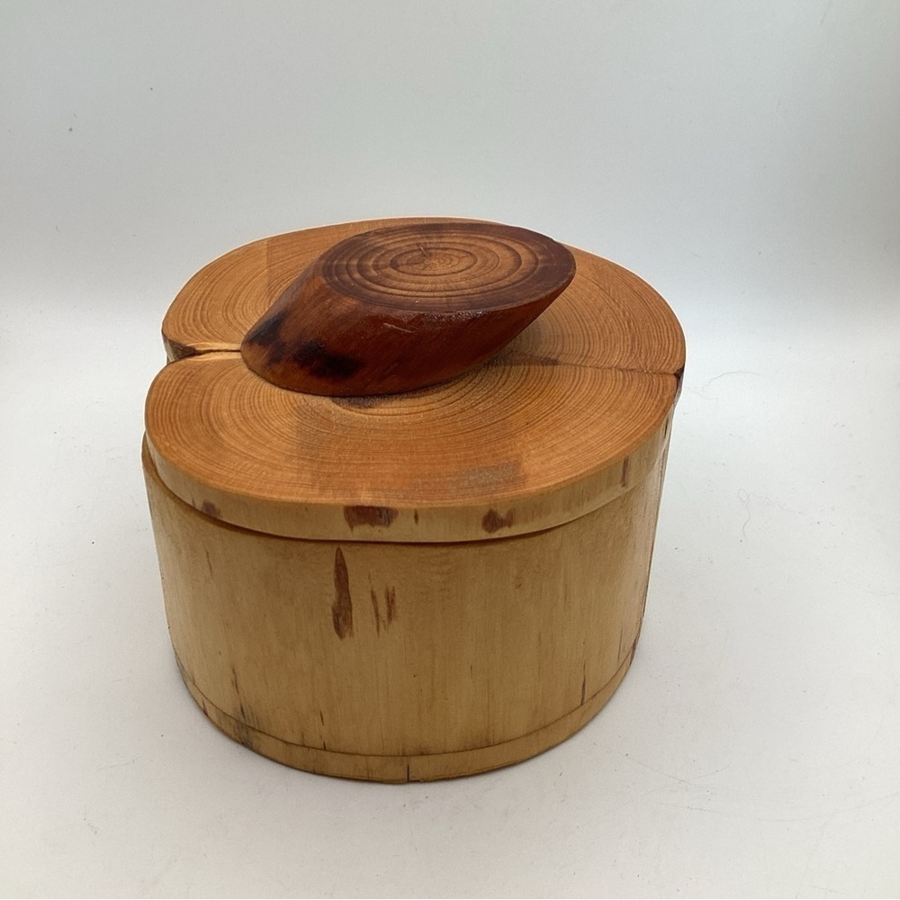 Handmade Wood Trinket Jewelry Box Shape 3.5” Tall X 4” Wide